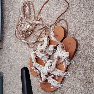 Pearly Fringe Goddess Sandals EU Size 41